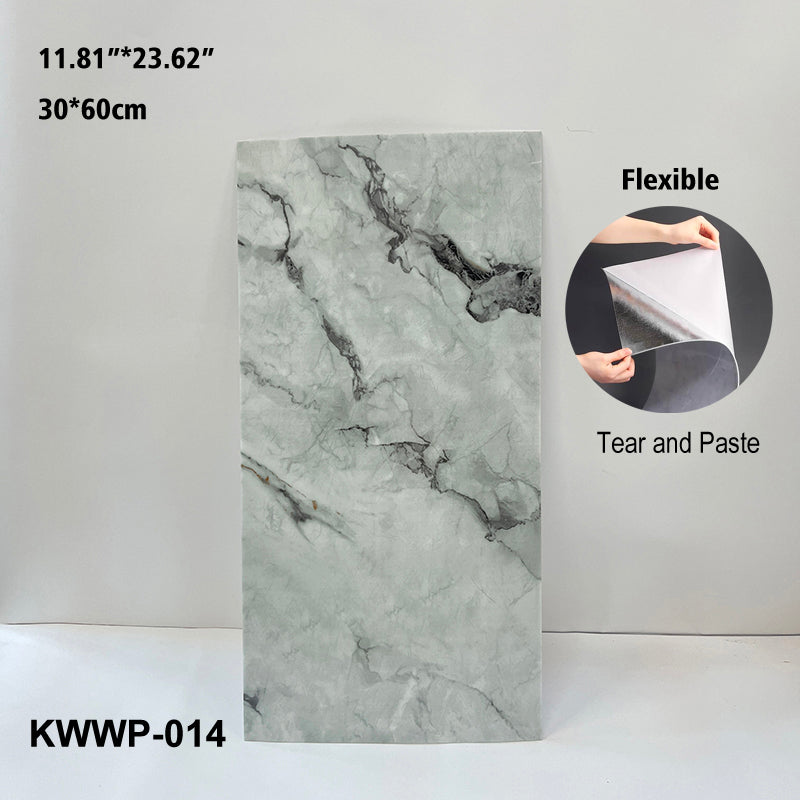 Set 10x Tapet Marmura Premium 3D , autoadeziv, waterproof, design modern, usor de montat, 30×60 cm, alb marmura