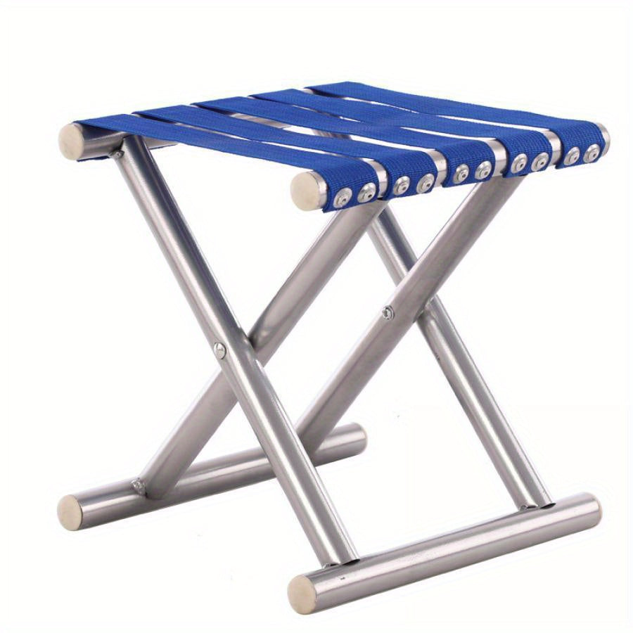 Scaun pliabil fara spătar pentru camping, pescuit și plajă compact, ușor, rezistent
