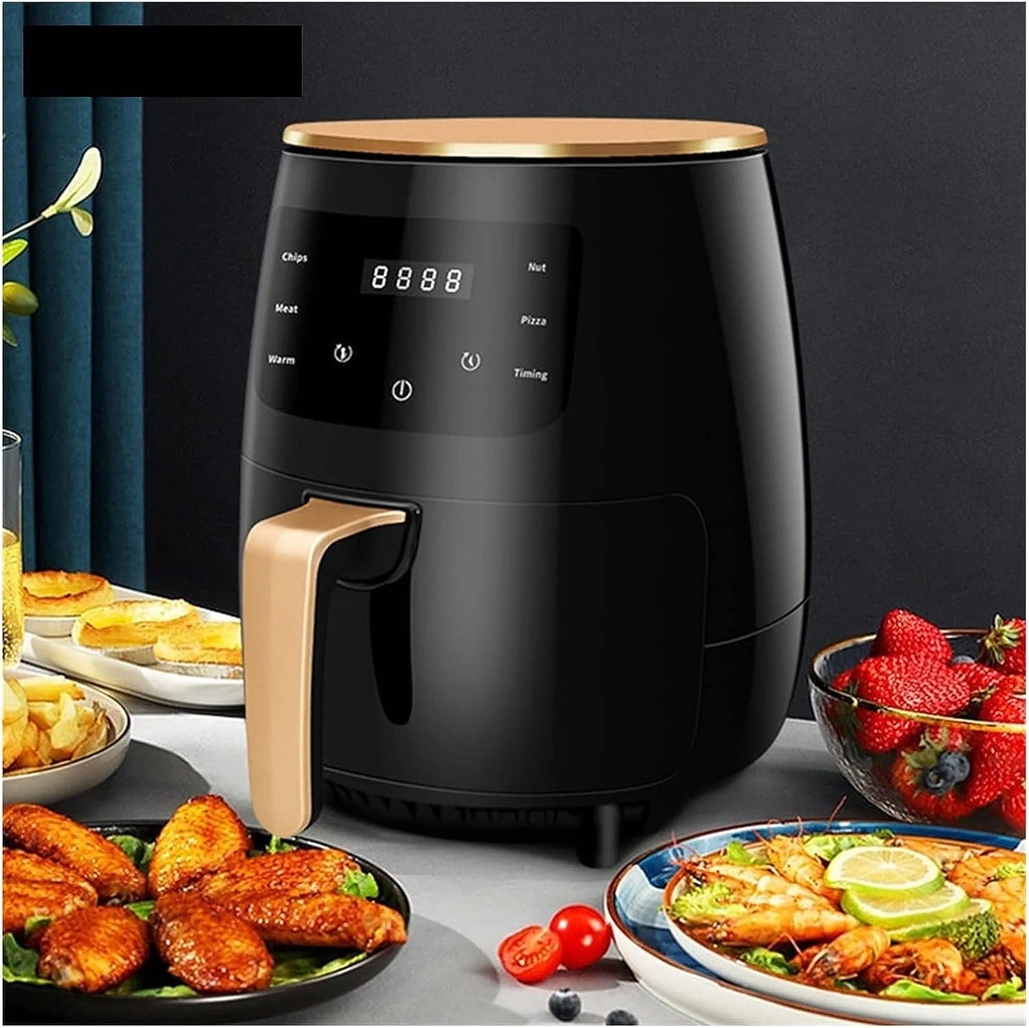 Friteuza Fara Ulei 6 Litri Air Fryer , Displat Digital, Functie de Coacere