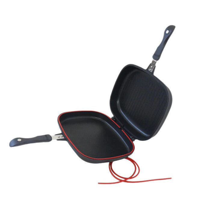 Tigaie Dubla, Antiaderenta, 32 cm, Manere cu Magnet, Rezistenta la Temperaturi Ridicate,