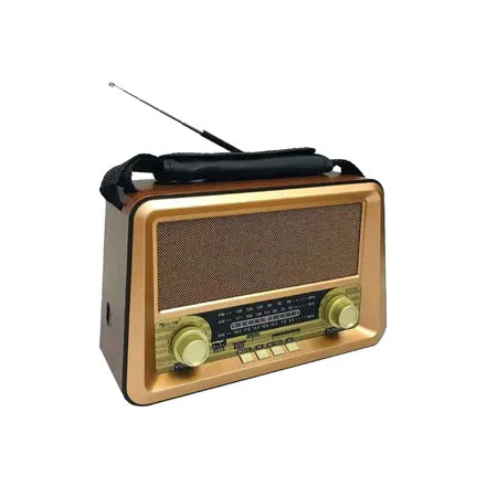 Meier M-2028BT Retro Fm Am Sw 3 Bande Vintage Retro Radio Radio Reîncărcabilă Cu Funcție Bt Wireless Usb Sd Tf Mp3 Player Lemn