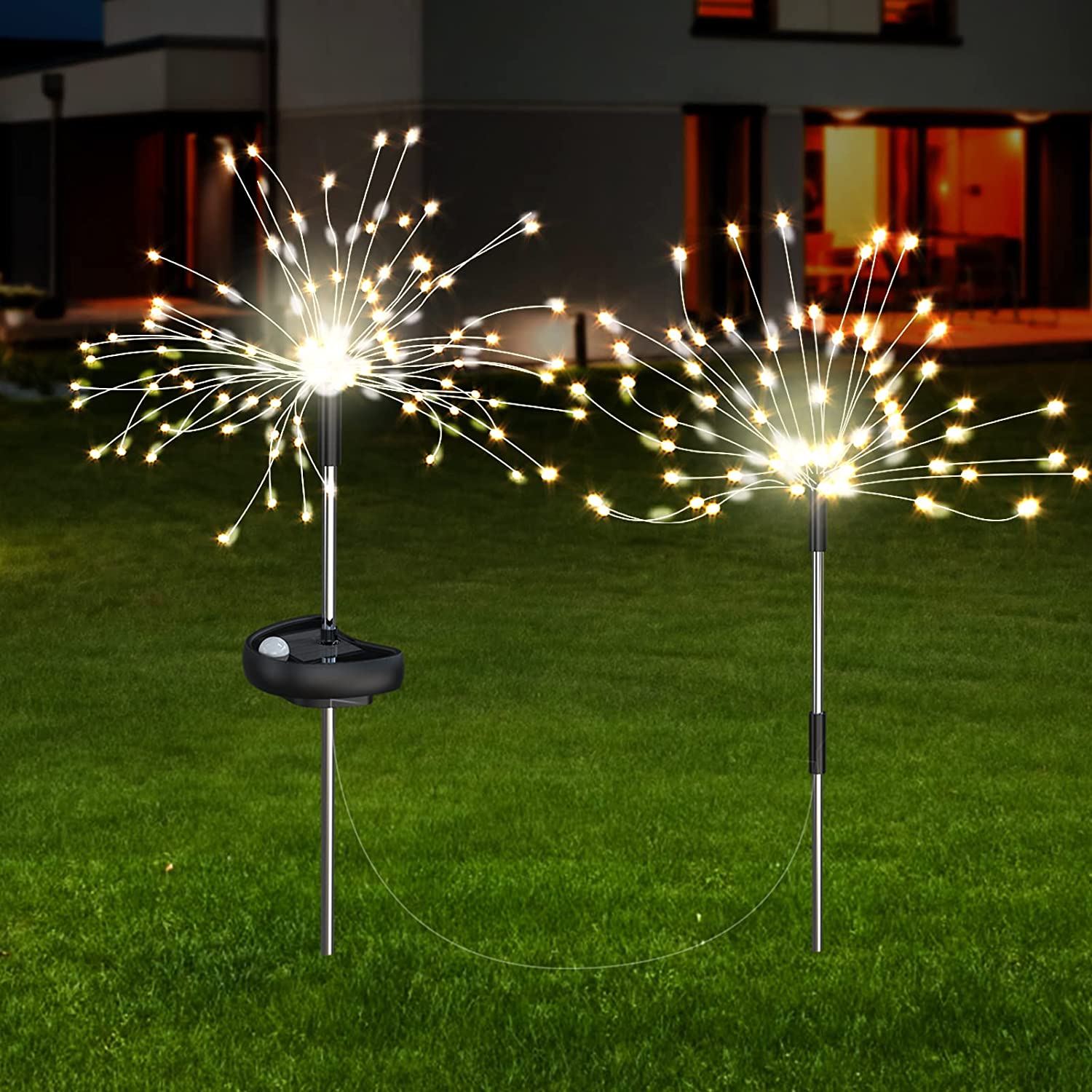 Set 2 Lampi solare artificii cu suport metalic, 100 LED, multicolor Adauga la lista de dorinta