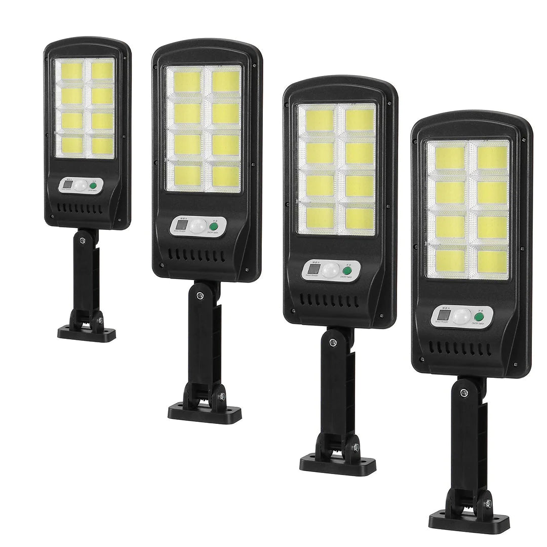Set x4 Lampa cu Incarcare Solara 150W, 160 LED-uri COB, telecomanda