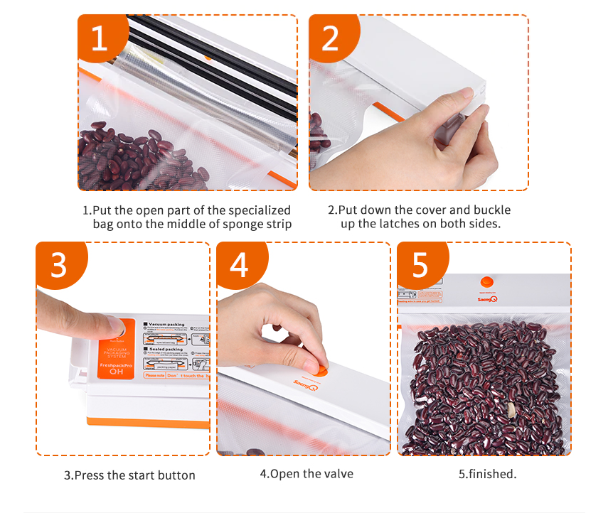 Aparat pentru sigilat si vidat pungi Fresh Pack Pro + pungi cadou