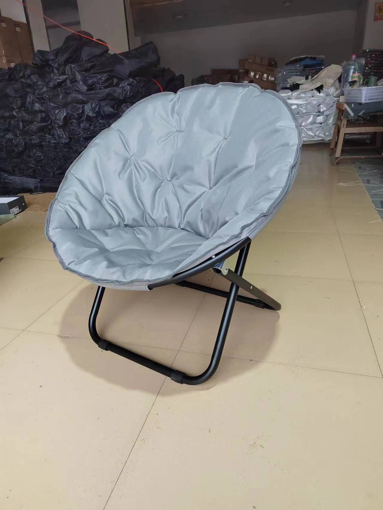 2xScaune gradina, Moon, pliabil, otel/textil, gri antracit