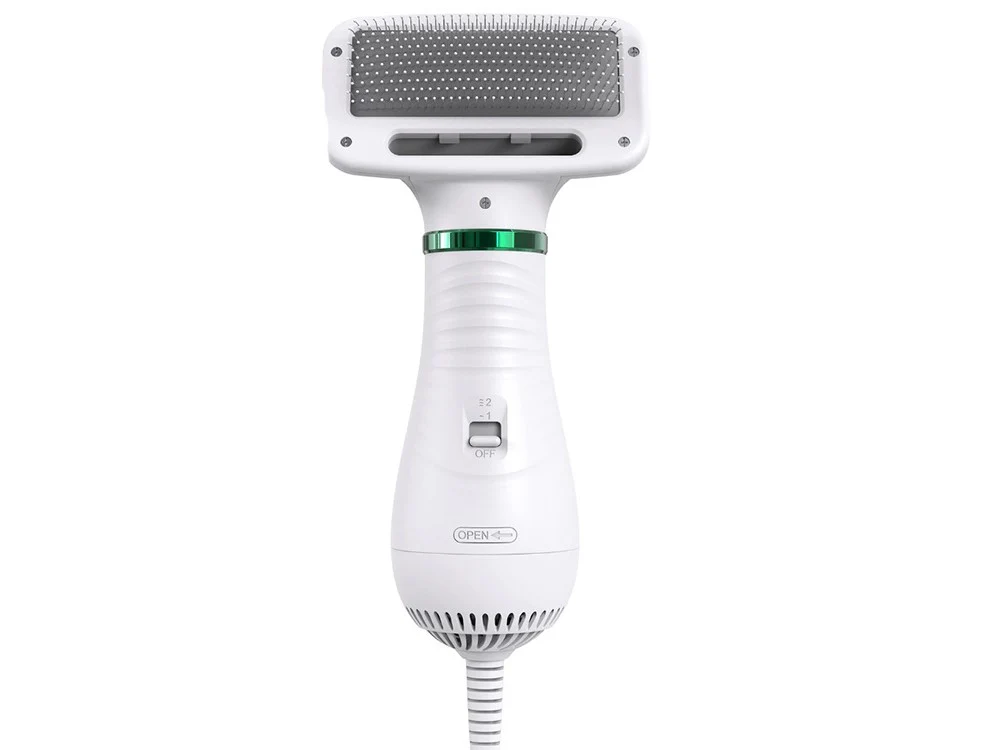 Perie 2 in 1 pentru animale de companie, cu uscator, 2 moduri de uscare