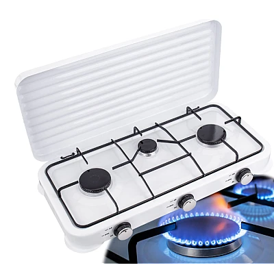 Aragaz portabil cu 3 ochiuri model 2855 alimentare butelie ALB