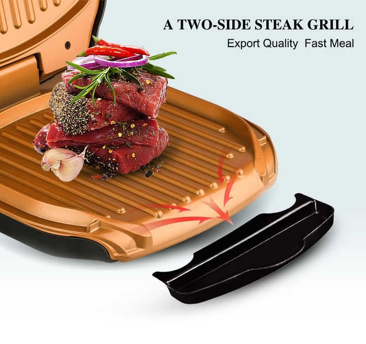 Grătar Electric RAF cu Capac și Plăci Antiaderente 1000W