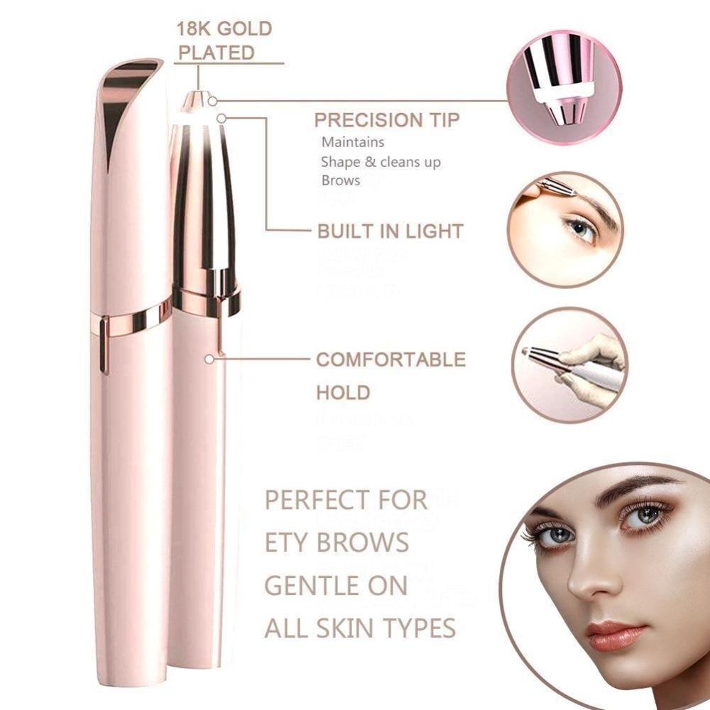 Epilator trimmer pentru sprancene cu precizie inalta tip stilou, Flawless Brows