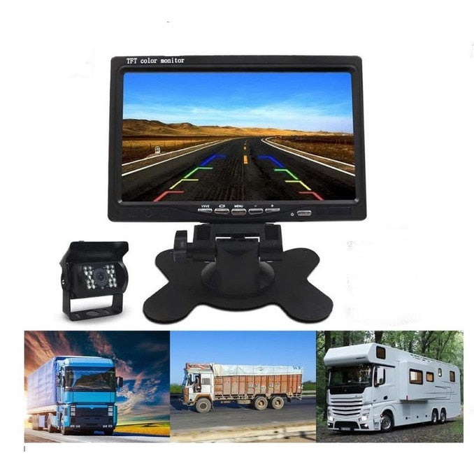 Monitor Auto Masina LCD 7'' Cu 2 Intrari Video Pt Gps Dvr Vcd Dvd