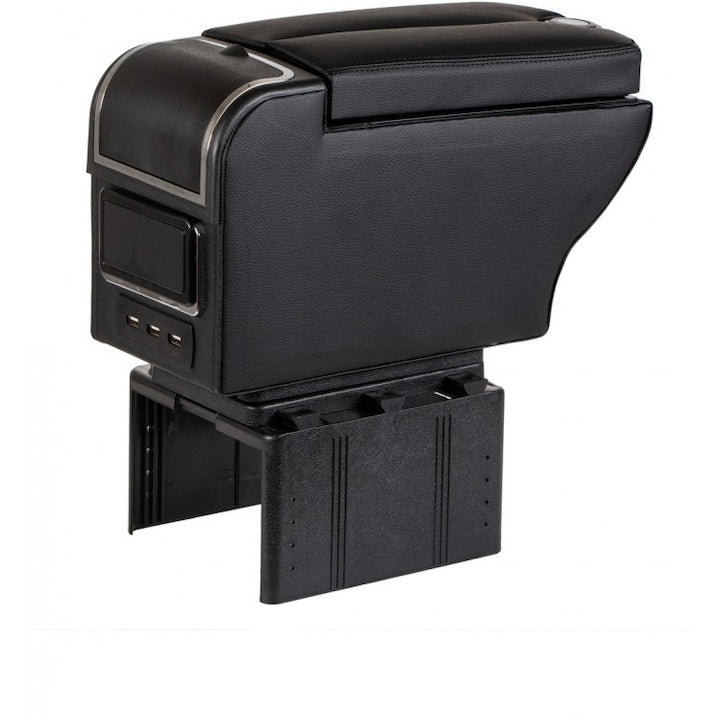 Cotiera auto multifunctionala versatila marime 36 x 19 x 21cm, 7 porturi USB , Suport bauturi