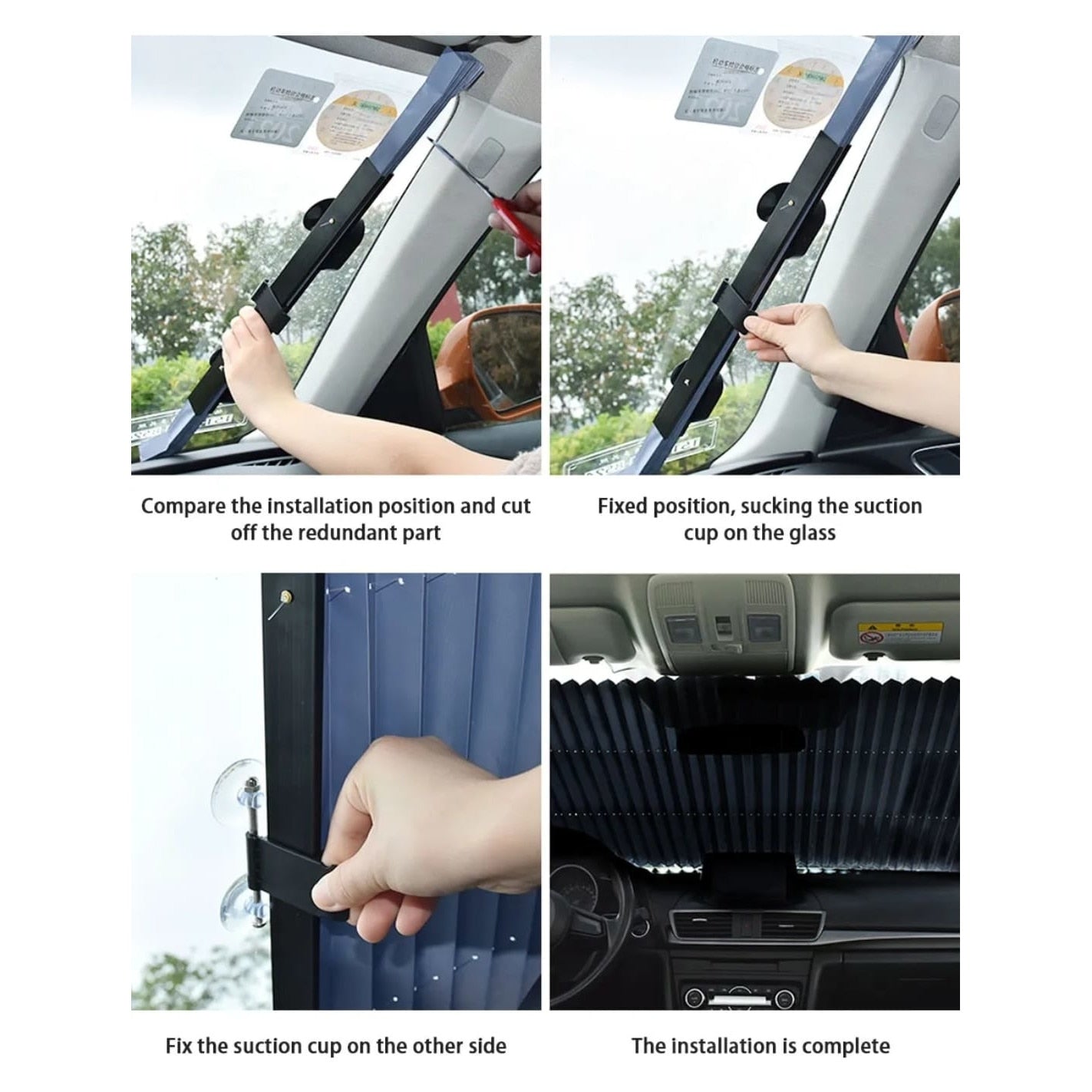 Parasolar Auto Retractabil cu Ventuze pentru Parbriz sau Luneta