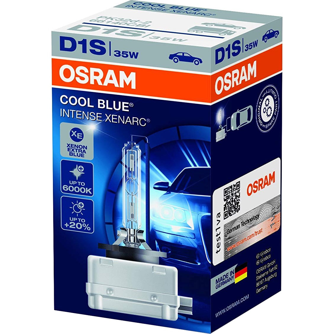 Bec auto Xenon pentru far Osram D1S Cool Blue Intense, 35W