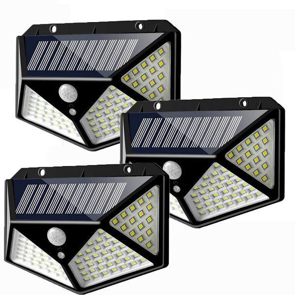 Set 3 x Lampa 100 LED cu panou solar, senzor de miscare Adauga la lista de dorinta