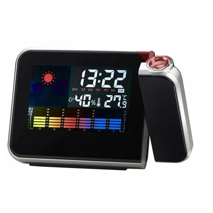 Ceas proiectie cu calendar lcd alarma, ecran color cu iluminare pe tavan