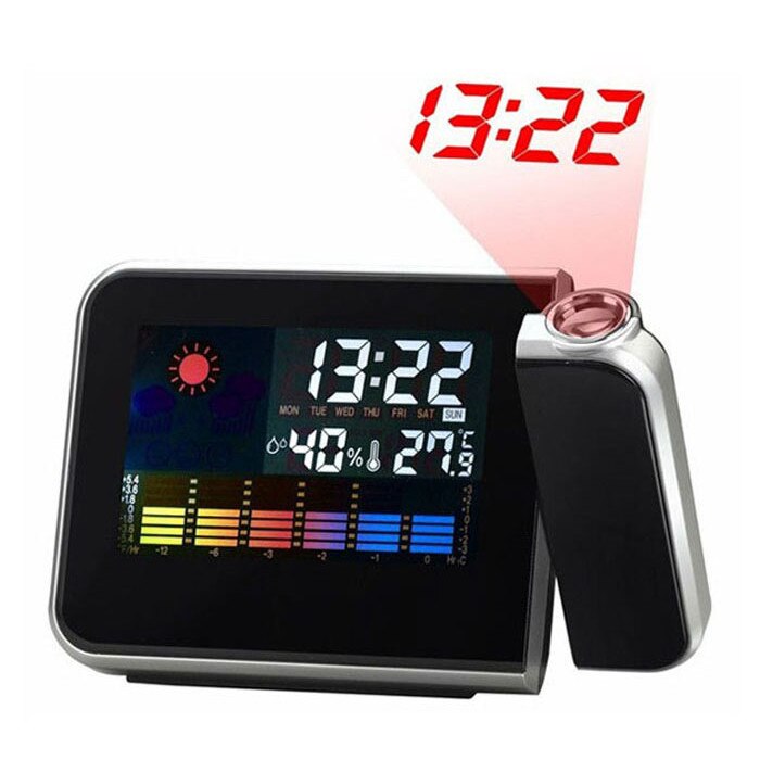 Ceas proiectie cu calendar lcd alarma, ecran color cu iluminare pe tavan