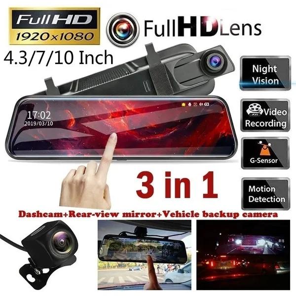 Camera Video Auto Full HD TouchScreen Tip Oglinda Dubla Ecran 10'' 12MP Unghi 170 Grade