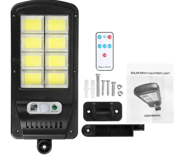 Set x4 Lampa cu Incarcare Solara 150W, 160 LED-uri COB, telecomanda