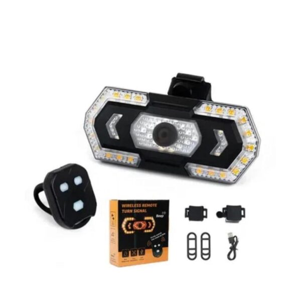 STOP bicicleta LED cu semnalizare ,reincarcabila ,5 moduri de lumina ,telecomanda