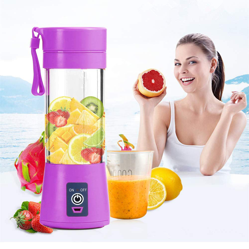 Mini blender portabil cu conectare USB si baterie reincarcabila, mov