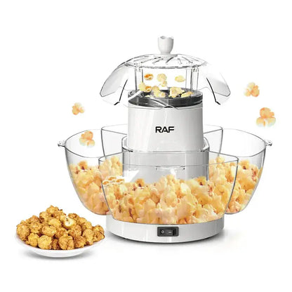Aparat electric pentru popcorn, R.9004, 1200W, plastic, 30x30 cm, alb-transparent