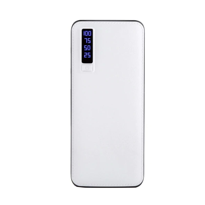 Baterie externa 28000 mAh, 3 port USB si lanterna, carcasa piele