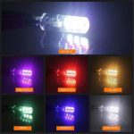 Set 2 Becuri LED T10 Auto Pozitie 6 SMD, Multicolor RGB cu Telecomanda