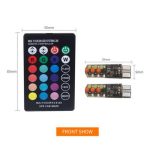 Set 2 Becuri LED T10 Auto Pozitie 6 SMD, Multicolor RGB cu Telecomanda