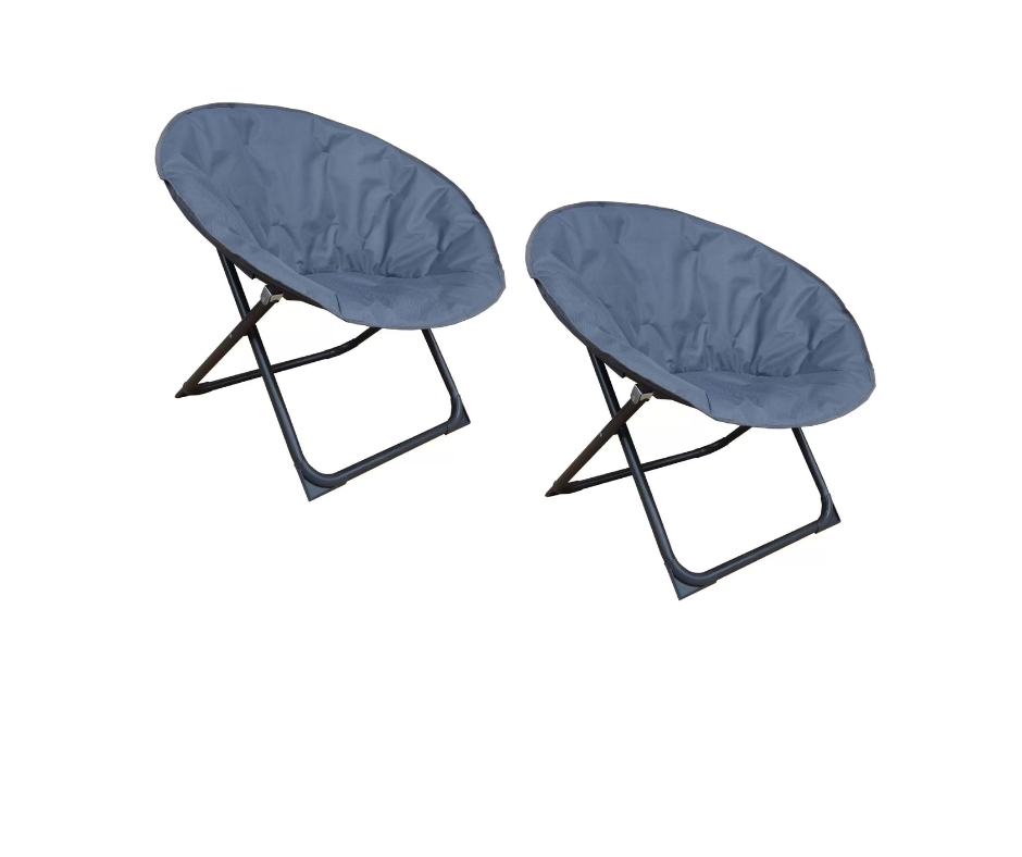 2xScaune gradina, Moon, pliabil, otel/textil, gri antracit