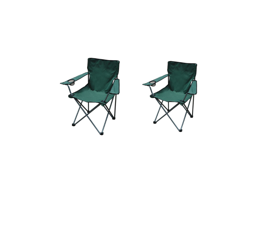 set 2 Scaune de gradina, pliabil, verde, metal, 85 x 52 x 85 cm