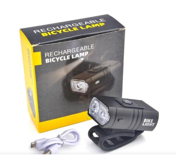 Far pentru bicicletă cu dublu far LED,Lanternă reîncărcabilă prin USB