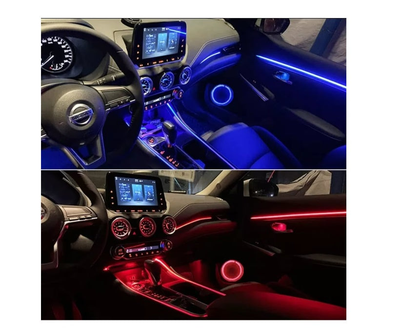 Kit iluminare ambientala  18 piese LED RGB, Bluetooth, aplicatie telefon, senzor muzica, multicolor