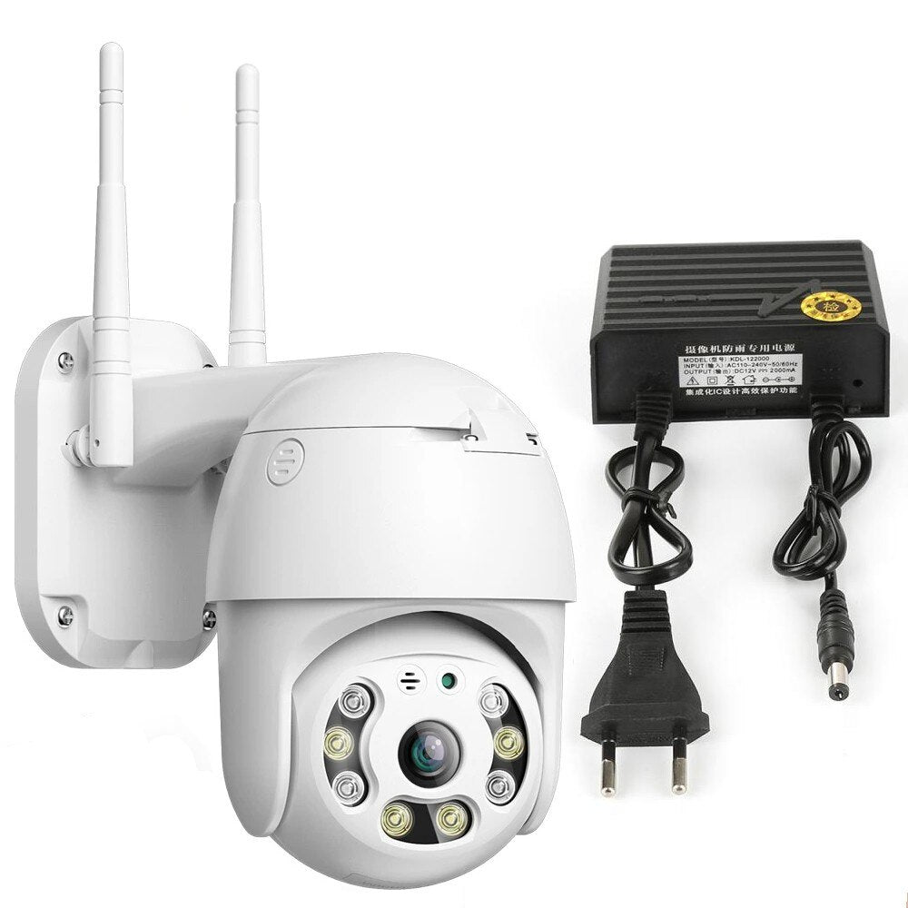 Camera supraveghere 5Mpx exterior/interior, PTZ Rotatie 360°, WiFi, Detectie miscare, Full HD, Card 32gb Cadou