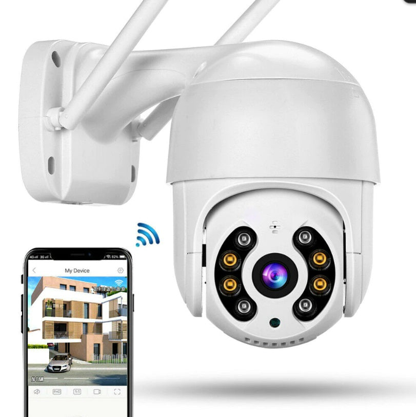 Camera supraveghere 5Mpx exterior/interior, PTZ Rotatie 360°, WiFi, Detectie miscare, Full HD, Card 32gb Cadou