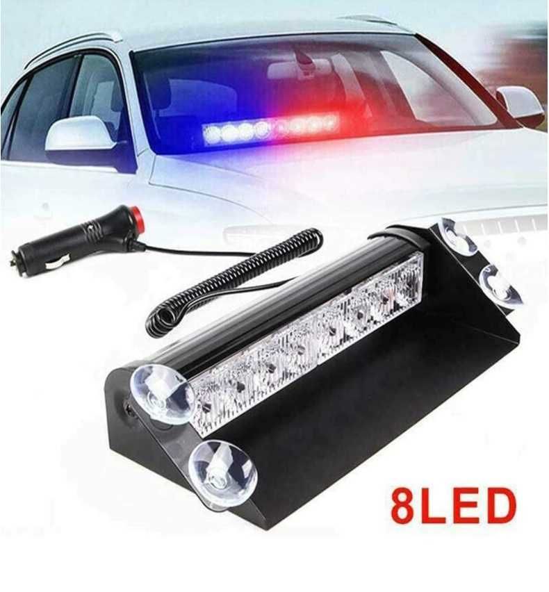 Girofar parbriz Stroboscop cu LED , Rosu si Albastru