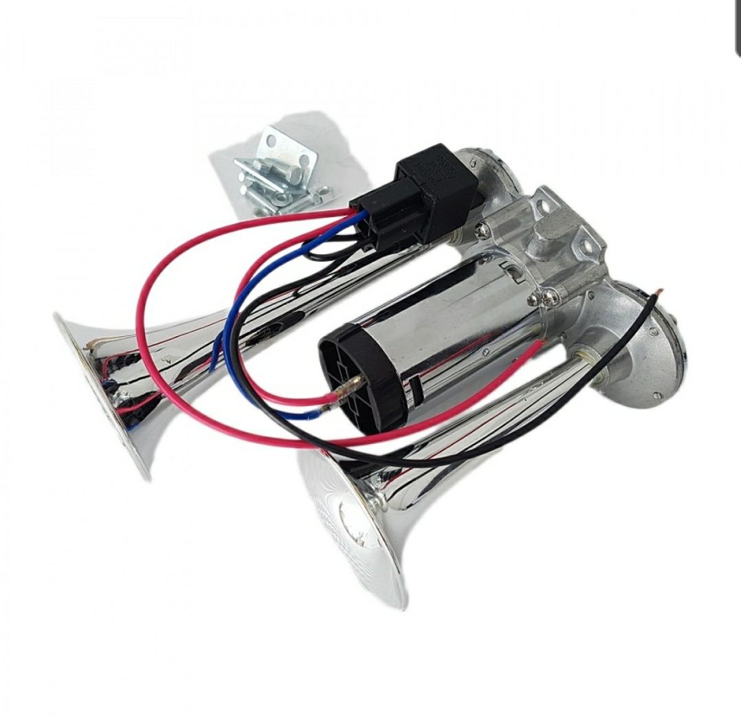 Claxon cu 2 goarne 12v , compresor, sunet puternic
