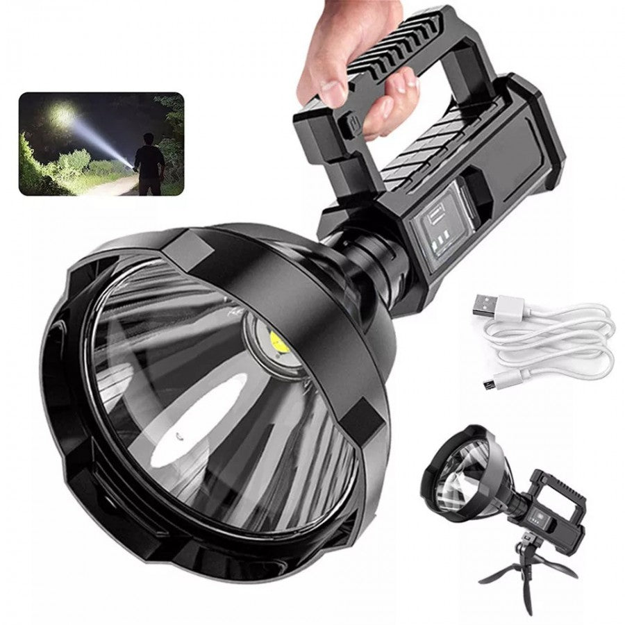 Lanterna LED cu Trepied Inclus, Reincarcabila, Functie Powerbank,  4 Moduri Iluminare