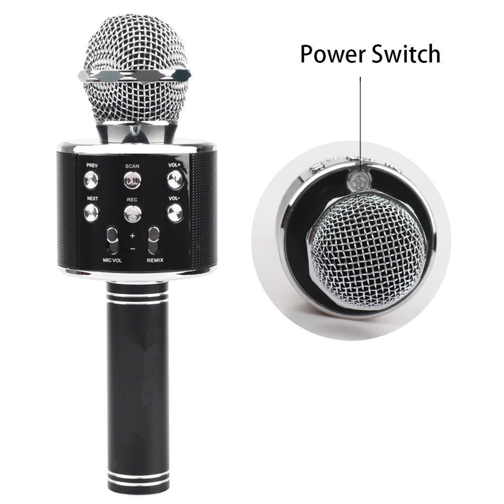 Microfon wireless pentru karaoke, cu bluetooth