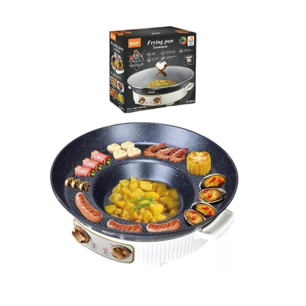 Tigaie Electrică pentru Grătar, RAF, 2L, 1600W, Acoperire Antiaderentă