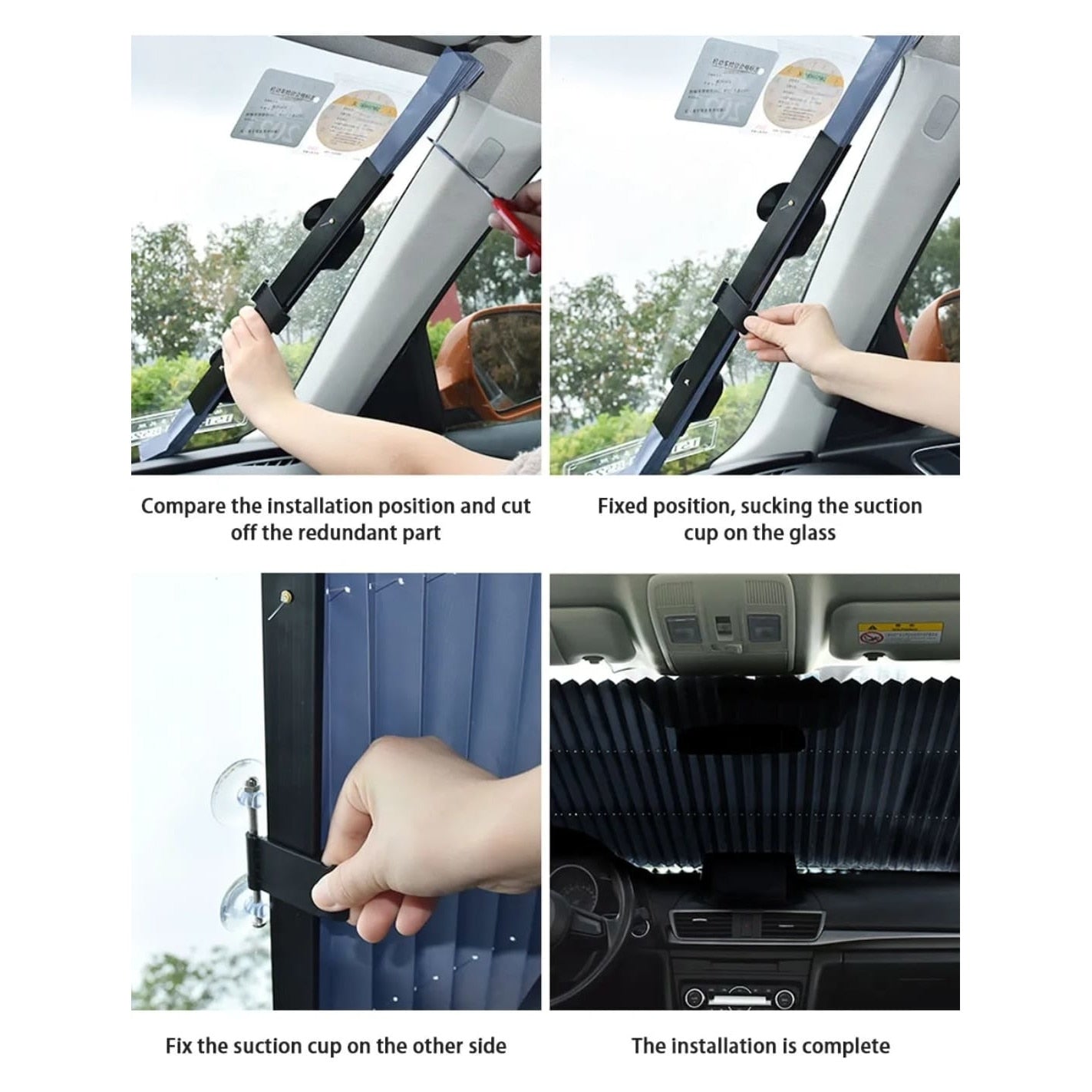 Parasolar Auto Retractabil cu Ventuze pentru Parbriz sau Luneta