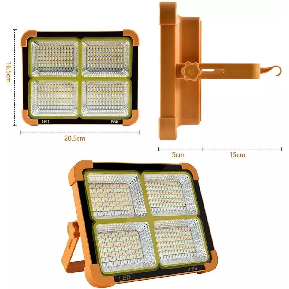 Lampa Solara Portabila 200W, Port USB, 4 Moduri de Iluminat