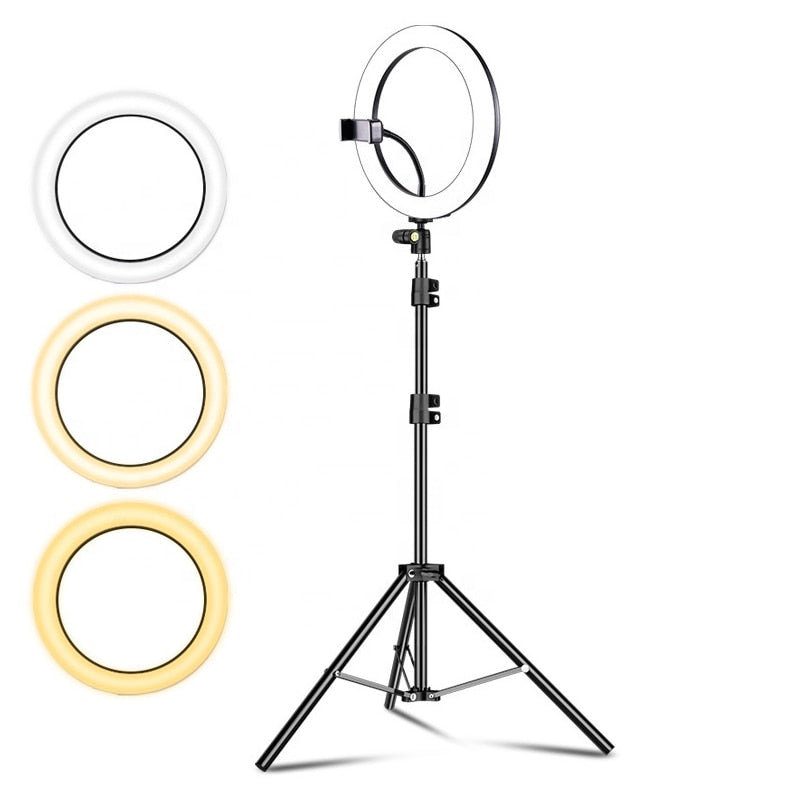 Lampa circulara LED Ring Light, lumina calda/rece/neutra, telecomanda