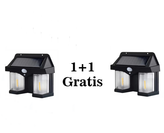 Pachet Promo Lampa solara de exterior, Cu Senzor de miscare si lumina, 3 moduri functionare