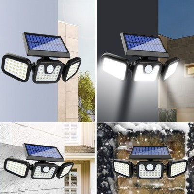 Lampa solara, de exterior cu 3 capete