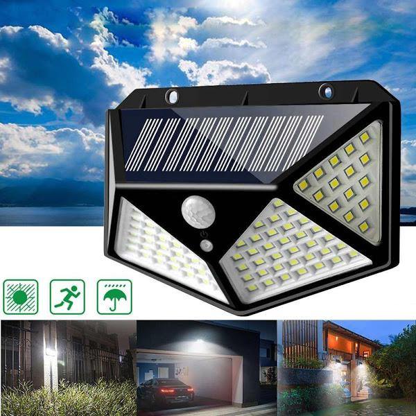 Set 3 x Lampa 100 LED cu panou solar, senzor de miscare  Adauga la lista de dorinta