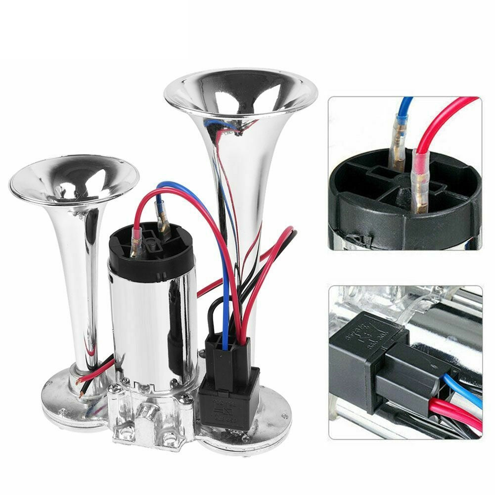 Claxon cu 2 goarne 12v , compresor, sunet puternic